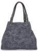 GENȚĂ DIN PIELE shopper bag Vittoria Gotti indigo 5566-Sin